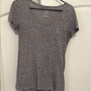 American Eagle Outfitters Gray Fitted Short Sleeve T-Shirt